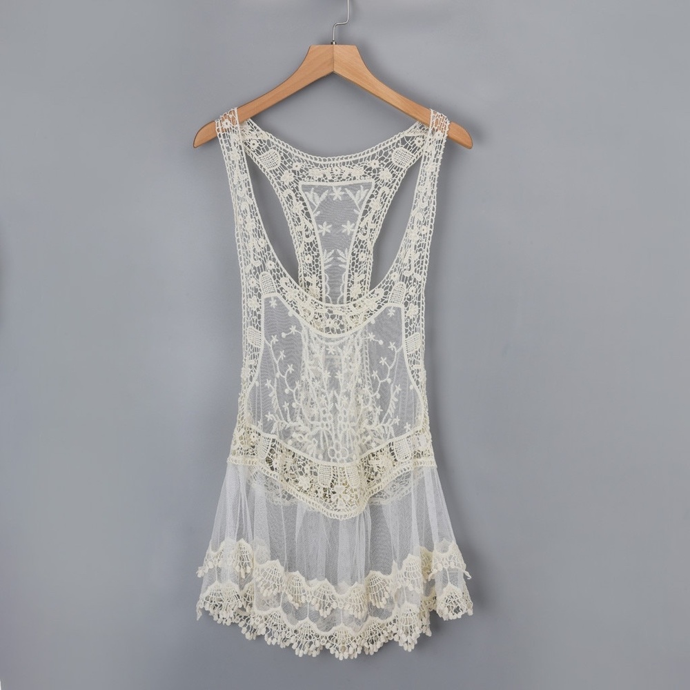 Cream Lace Swim Cover Up - Picture 10 of 10